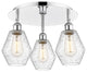 Cindyrella-3 Light 18" Flush Mount-Polished Chrome, Seedy Glass Shade