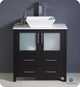 Torino 30" Bathroom Cabinet, Base: Espresso, With Top, Vessel Sink
