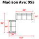 kathy ireland Madison Ave. 5 Piece Aluminum Patio Furniture Set 05a, Tranquil