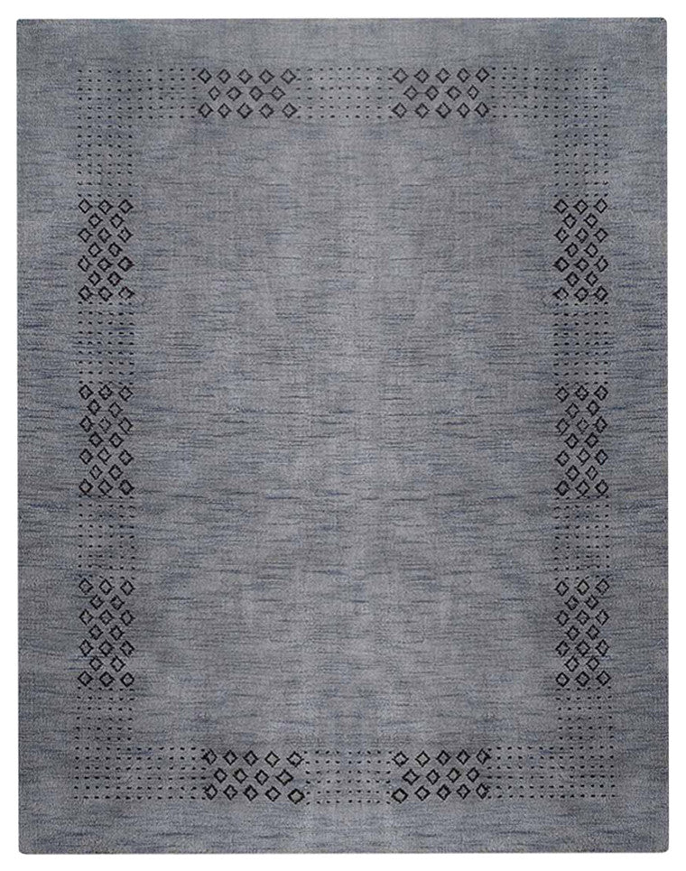 HAND KNOTTED LOOM SILK ECO-FRIENDLY RUGS-6'x9',Rectangle,Light Blue,Contemporary