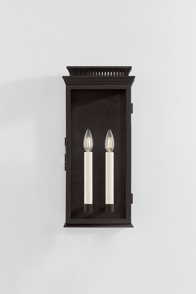 Louie Exterior Wall Sconce, Forged Iron