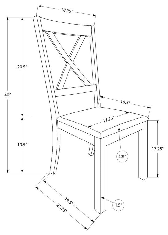 Dining Chair, Set Of 2, Side, Upholstered, Kitchen, Dining Room