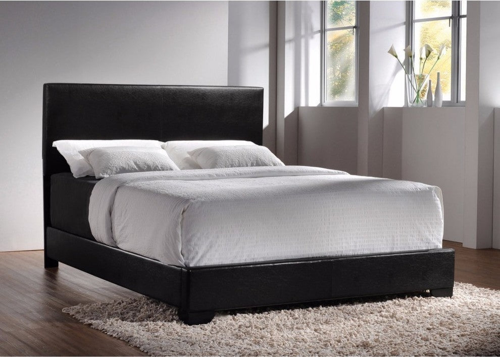 Benzara BM158150 Contemporary Queen Upholstered  Bed, Black