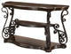 Sofa Table with Tempered Glass Top, Deep Merlot