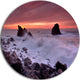 Force Of Sea Hitting Rocky Coast, Seascape Round Metal Wall Art, 11"
