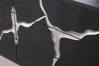 Modrest Aspen Modern Matte Brown Ash and Silver Dresser