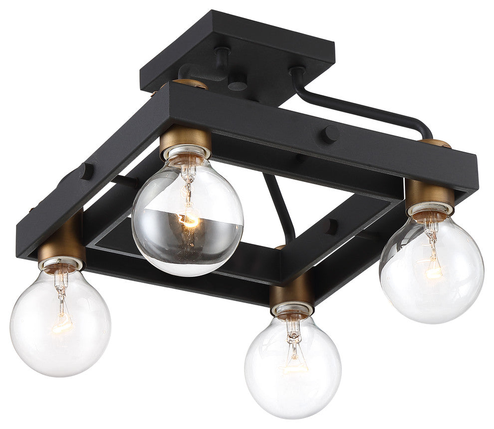 Ravella 4 Light Semi-Flushmount, Black