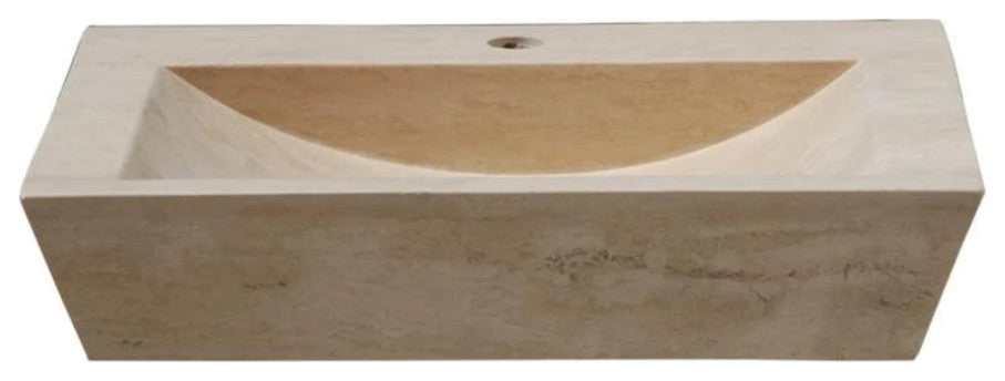 Natural Stone Light Travertine Rectangular Farmhouse Sink (L)20" (W)16" (H)4"