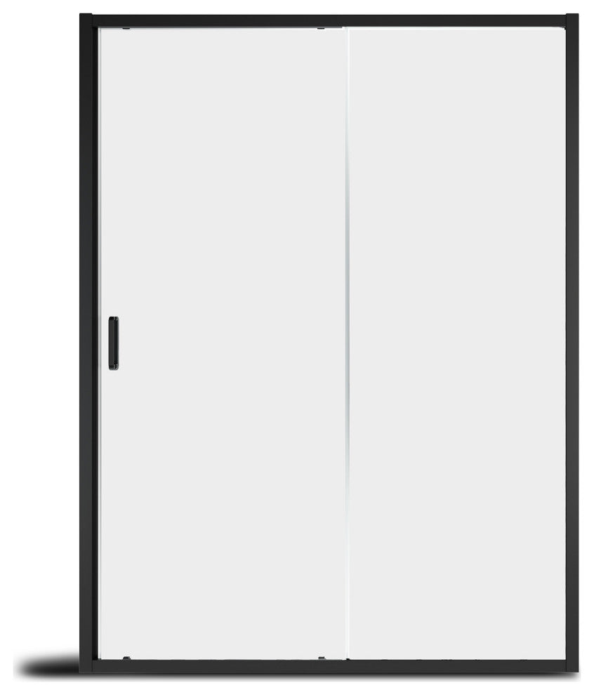 48-in x 72-in Framed Sliding Shower Door, Matte Black