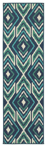Meridian 2209B, Navy/Green, 7'10"x7'10"