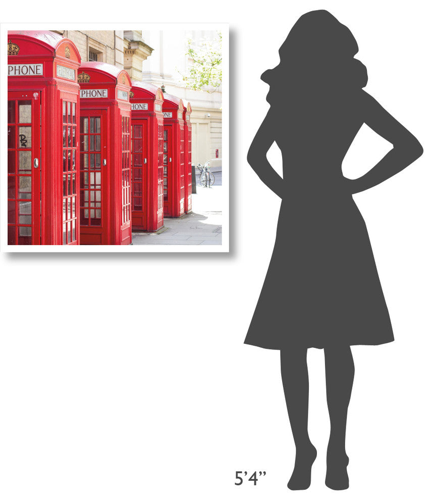"Covent Garden Phone Boxes" Digital Paper Print by Keri Bevan, 32"x32"