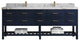Parker 84" Double Sink Bath Vanity, Navy Blue 2" Viola Gold