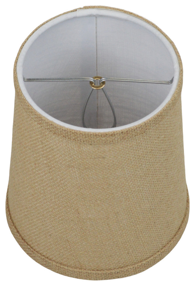 Fenchel Shades 5"x6"x7" Flame Clip Attachment Empire Lamp Shade, Burlap Natural