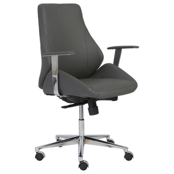 Bergen Low Back Office Chair, Gray/Aluminum