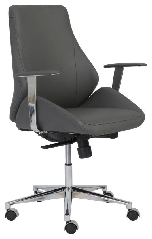 Bergen Low Back Office Chair, Gray/Aluminum