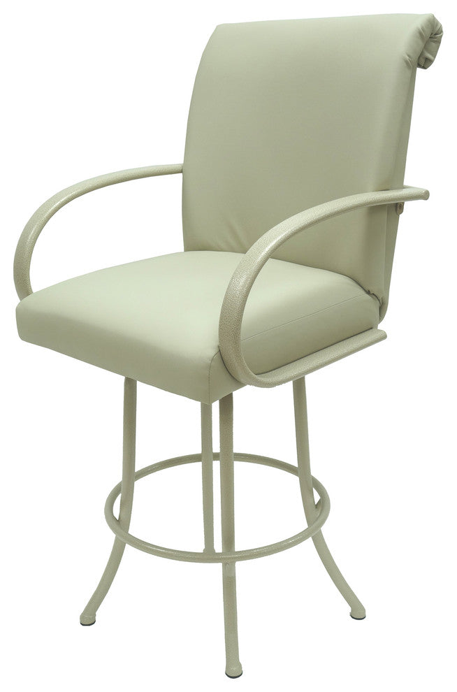 Ocean Beige White Frame Bar Stool, 26"