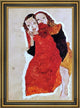 Egon Schiele Two Girls - 18" x 27" Framed Premium Canvas Print