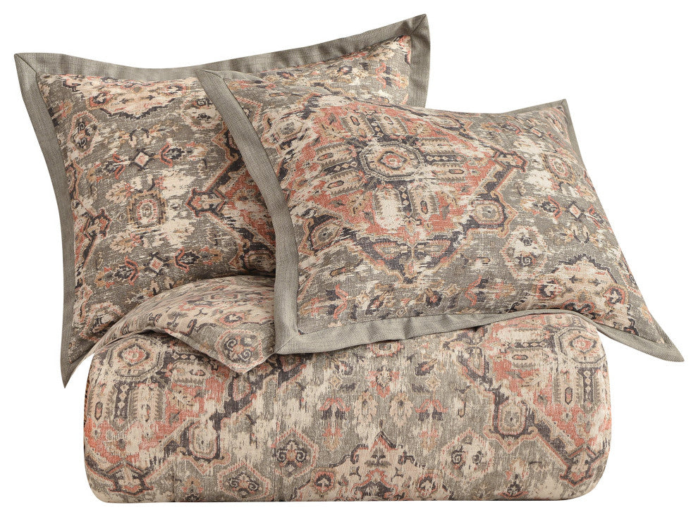 3-Piece Carmen Vintage Kilim Duvet Cover Set, Super King