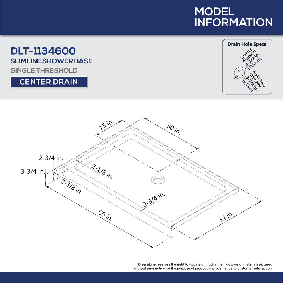DreamLine Charisma 34x60x78 3/4 Bypass Shower Door Chrome, CD Black Base