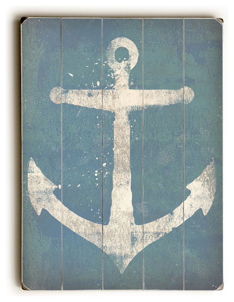 "Anchor", Planked Wood Wall Decor By Ryan Fowler, 12"x16"