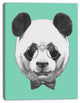 Panda with Glasses and Bow Tie, Animal Canvas Art Print, 28"x60"