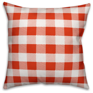 Red Buffalo Check Plaid Throw Pillow Cover, 18"x18"