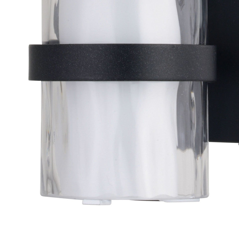 Vilo 4.5-in W 1 Light Matte Black Wall Sconce Light with Full Backplate, Oil Rubbed Bronze, 4.25-in. W X 13.5-in. H X 4-in. D