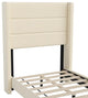 Hollis Upholstered Platform Bed with Wingback Headboard w/Mattress Foundation, Beige, Twin