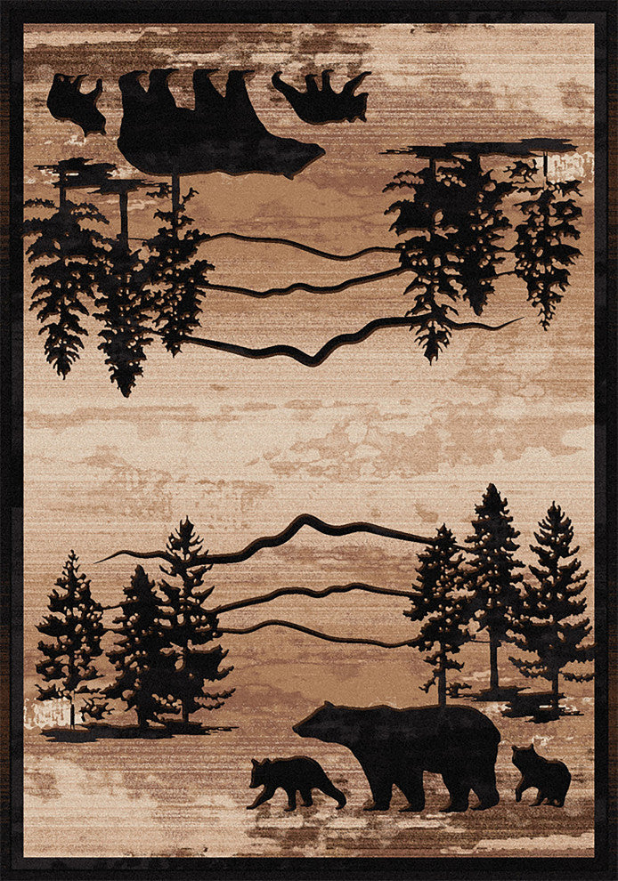 Mountain Shadow Bear, Brown, 4'x5'