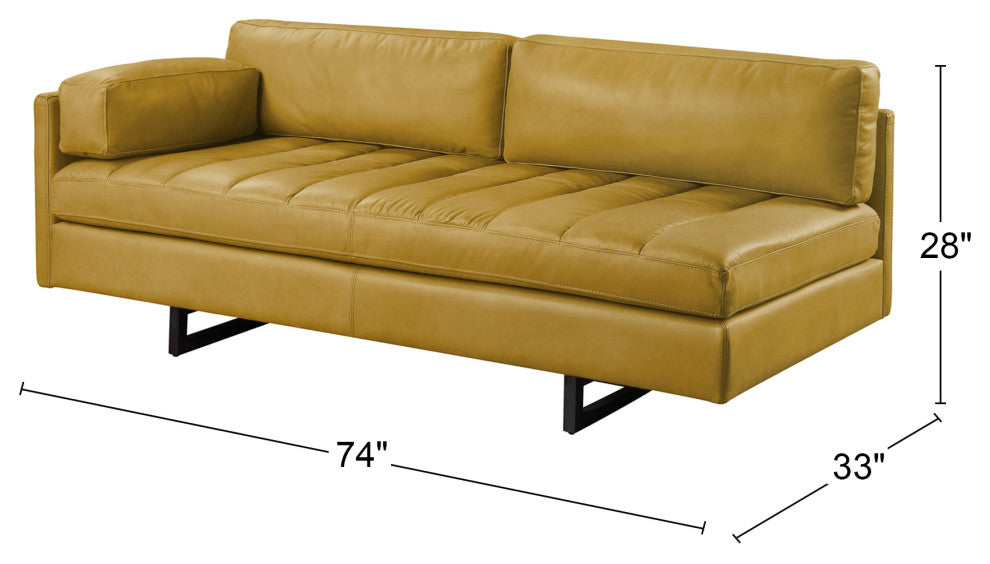 Upholstered Sofa With Track Arm, Turmeric Finish