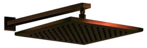 Bronze Finish Square LED Rainfall Shower Head, 16"