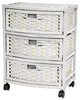 23" Natural Fiber Chest of Drawers, White