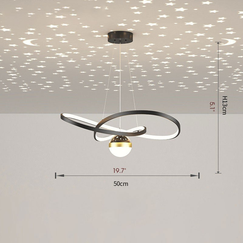 Impruneta | Modern Beautiful LED Hanging Chandelier for Living Room, Black, Dia19.7xh5.1", Three Colors No Remote