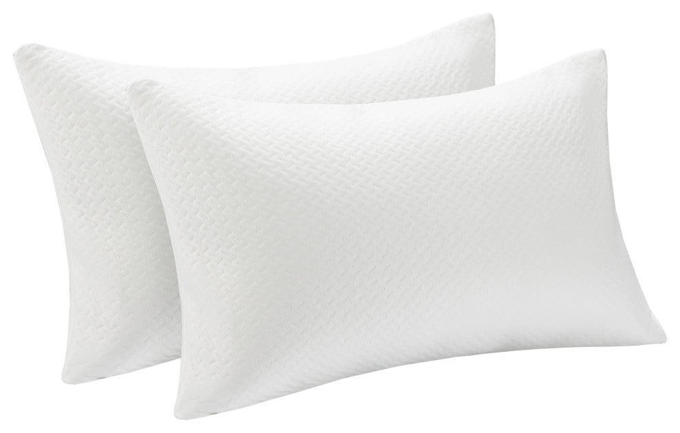 Costway 2Pack Shredded Memory Foam Bed Pillows Bamboo Cooling Cover 28''x18''