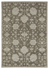 Iris Two-Tone Oriental Grey/ Light Grey Area Rug 6'7" x 9'6"