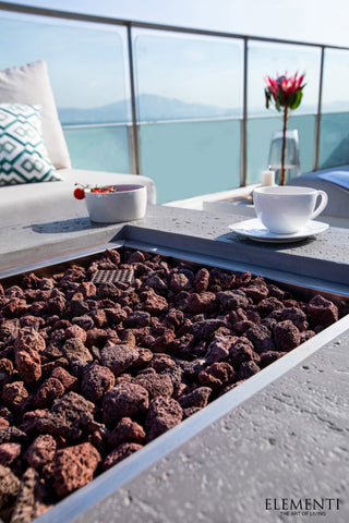 Manhattan 36" Concrete Fire Table (Natural Gas) / Light Grey