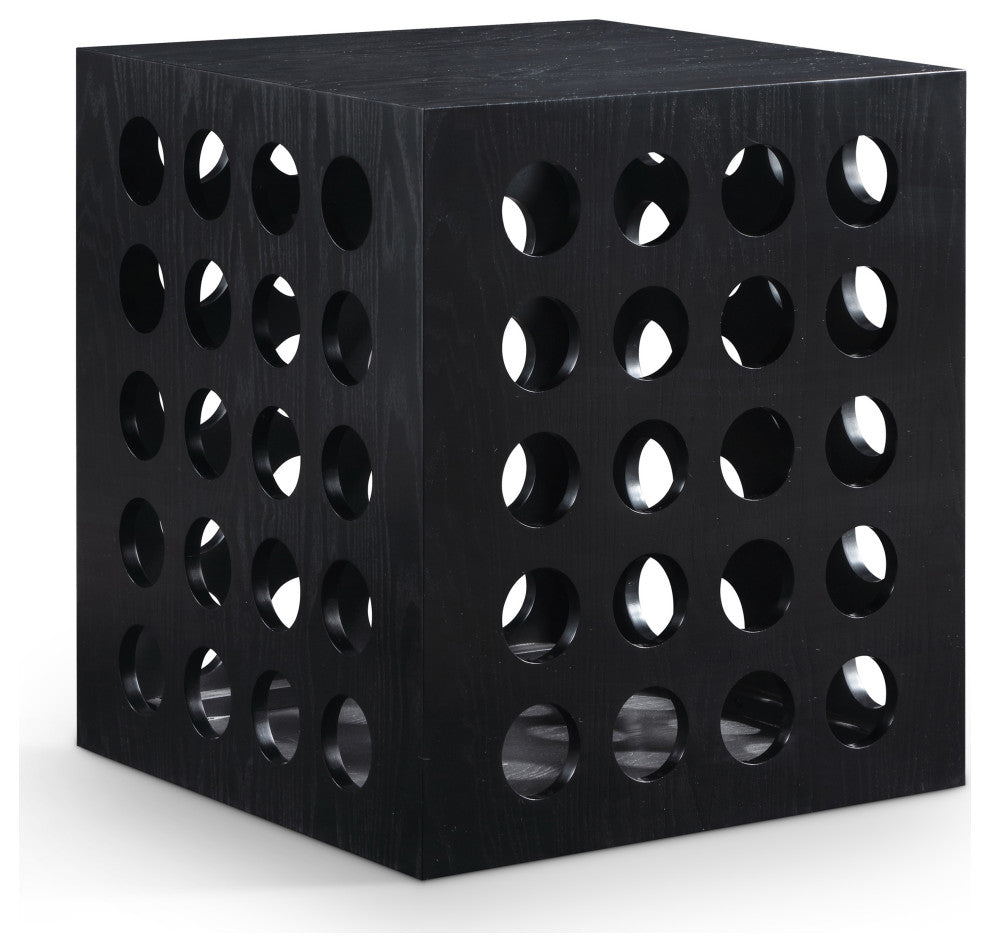 Kinsley Oak Veneer End Table, Black