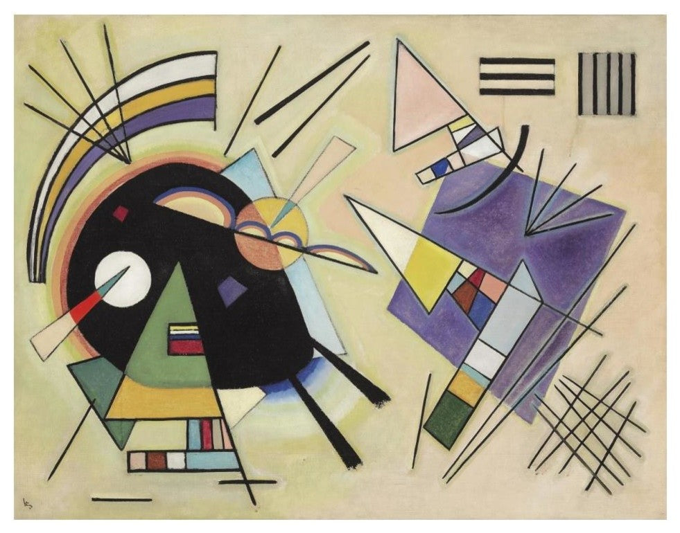 "Black and Violet, 1923" Digital Paper Print by Wassily Kandinsky, 18"x14"