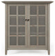 Acadian Solid Wood 39 Inch Wide Medium Storage Cabinet In Distressed Grey