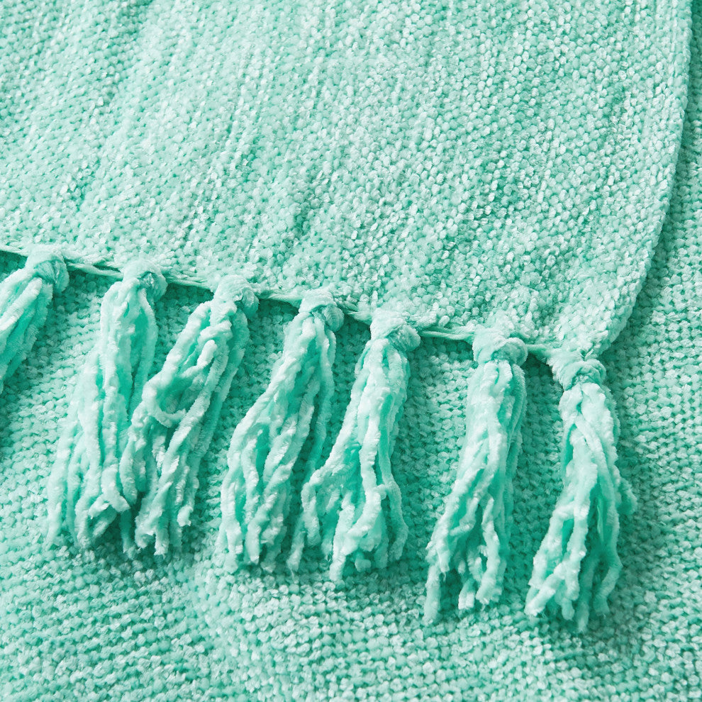 Crystal Chenille Knitted Throw Blanket, Island Paradise