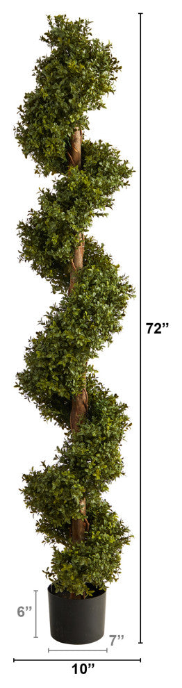 6' Boxwood Spiral Topiary Artificial Tree