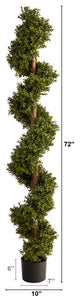 6' Boxwood Spiral Topiary Artificial Tree