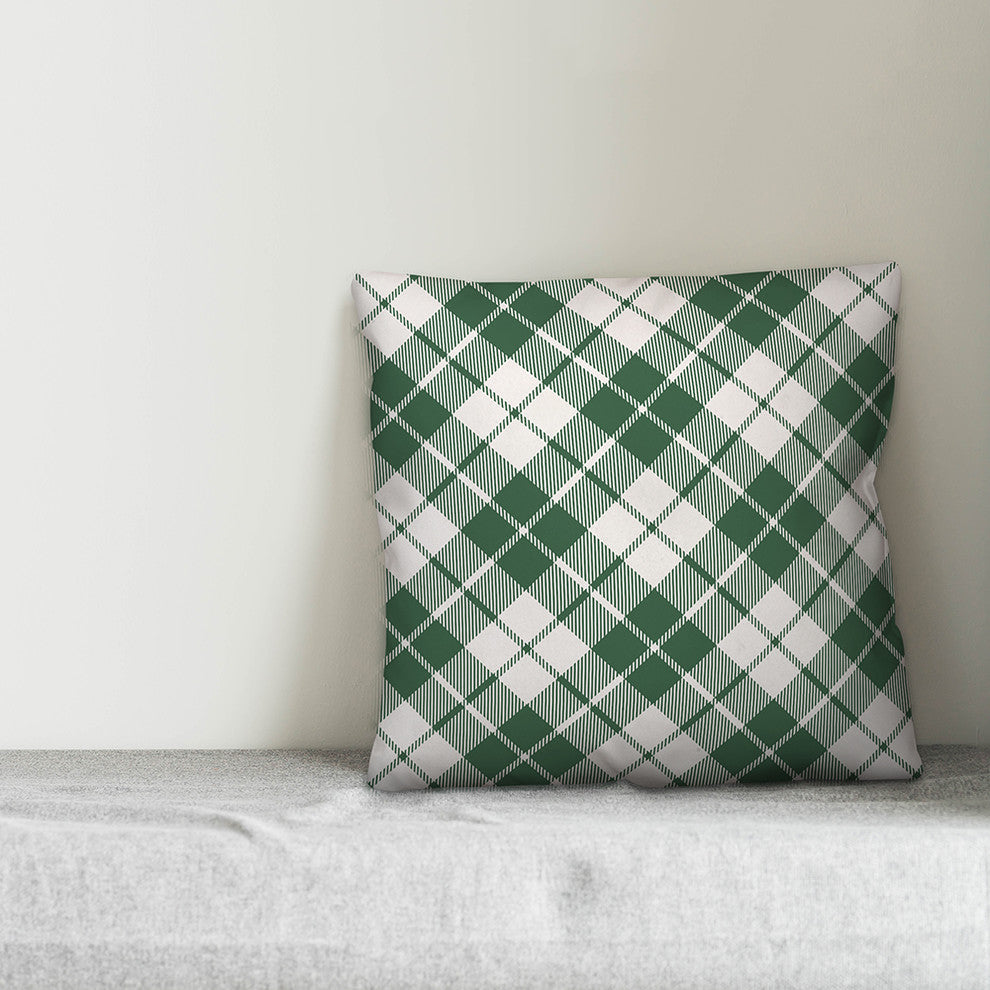 Christmas Plaid 18"x18" Throw Pillow Cover