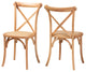 Noelle Mid-Century 2-Piece Dining Chairs, Natural Brown