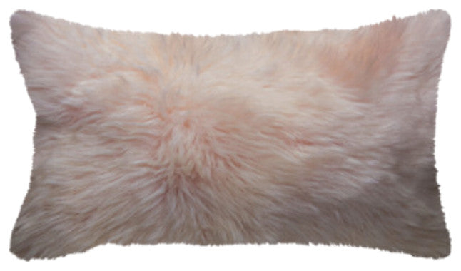 New Zealand Sheepskin Pillow 12"x20", Blush