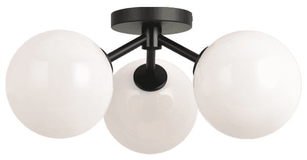 Matteo Lighting X81703BKOP Flush Mount Light, Black Finish