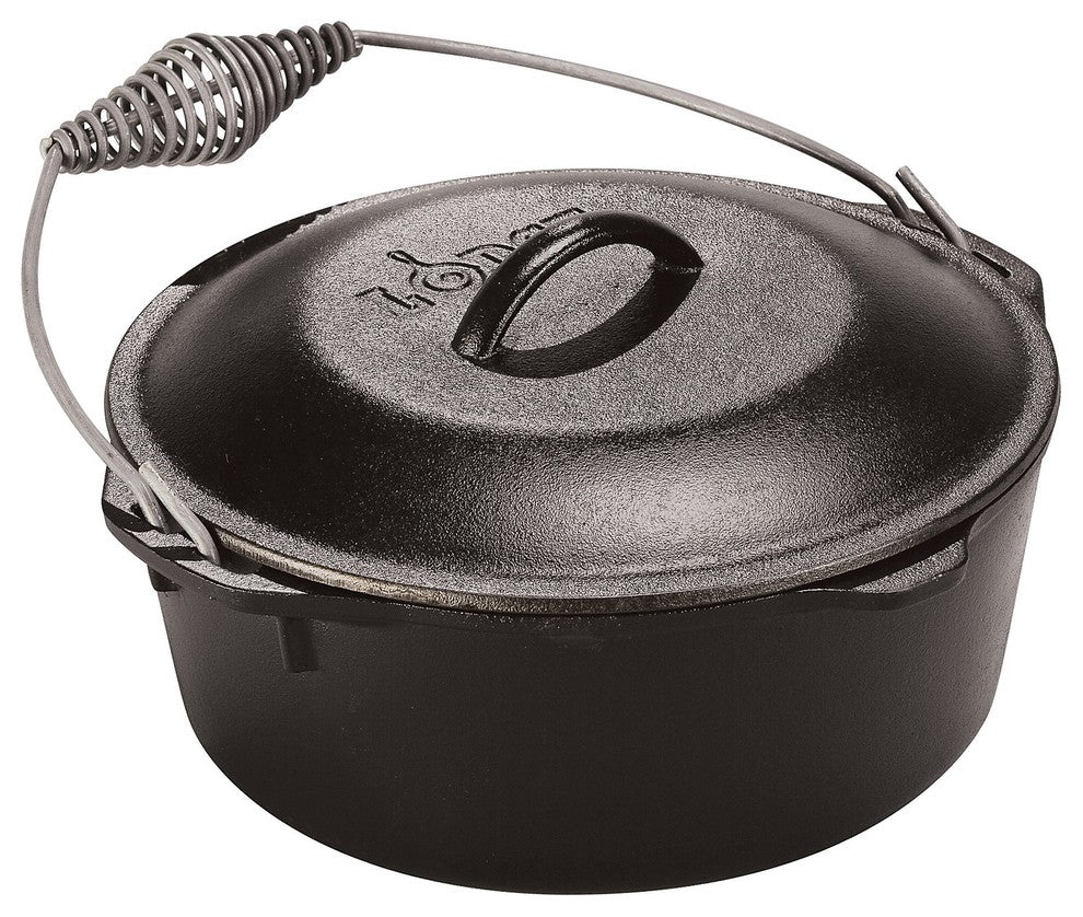 Lodge Dutch Oven With Spiral Bail Handle and Iron Cover, 7 qt.