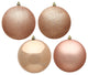 6" Rose Gold 4 Finish Orn Asst 4/Bag