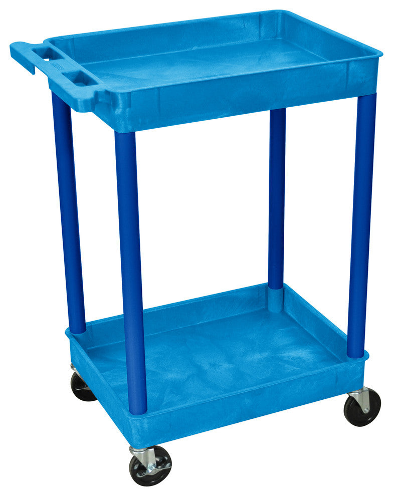 Luxor Blue 2-Shelf Tub Cart