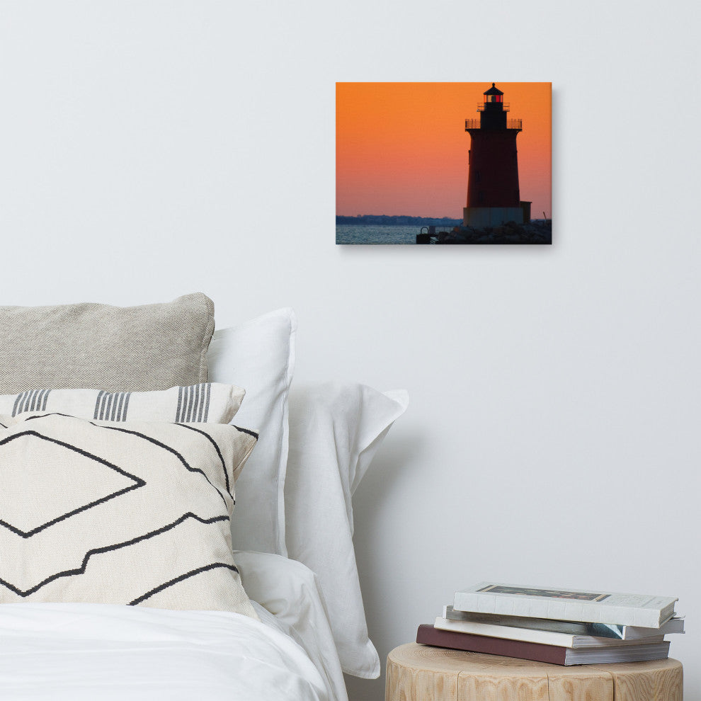 Sunset at Henlopen State Park 3 Coastal Canvas Wall Art Print, 12" X 16"